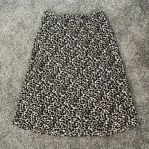 J Crew satin leopard print skirt sz L